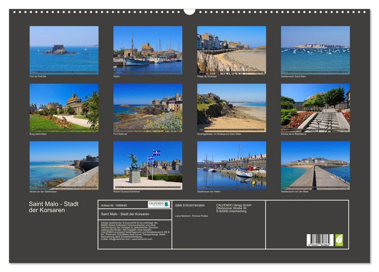 Produktbild: Saint Malo - Stadt der Korsaren (Wandkalender 2026 DIN A2 quer), CALVENDO Monatskalender