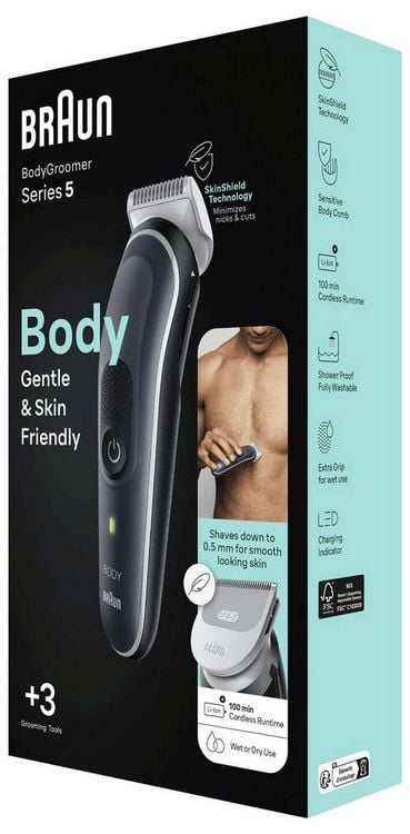 Produktbild: Braun BG5340 K&ouml;rperhaartrimmer Schwarz, Silber