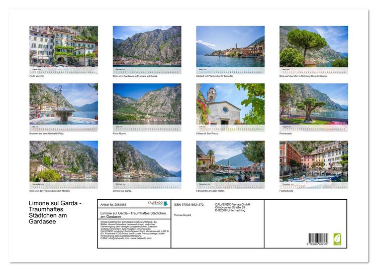 Produktbild: Limone sul Garda - Traumhaftes St&auml;dtchen am Gardasee (Wandkalender 2026 DIN A2 quer), CALVENDO Monatskalender