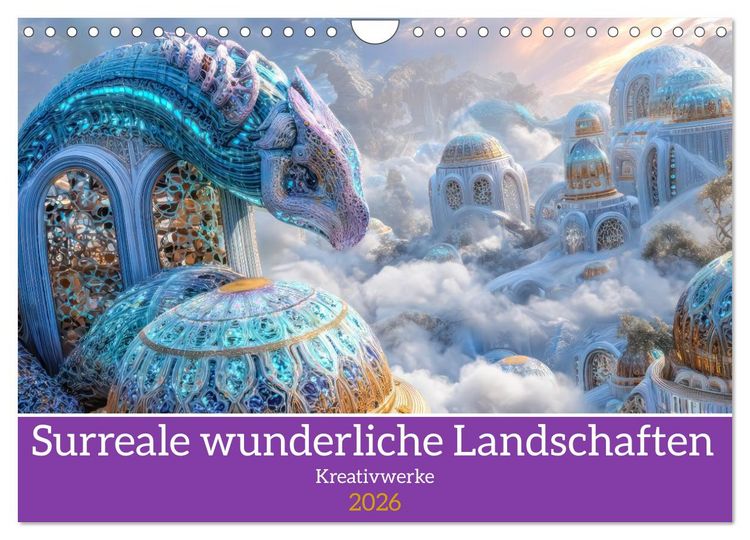 Produktbild: Surreale wunderliche Landschaften - Kreativwerke (Wandkalender 2026 DIN A4 quer), CALVENDO Monatskalender