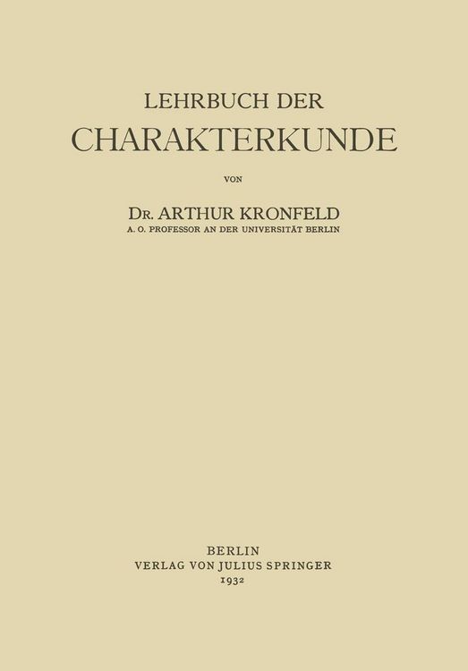 Produktbild: Lehrbuch der Charakterkunde