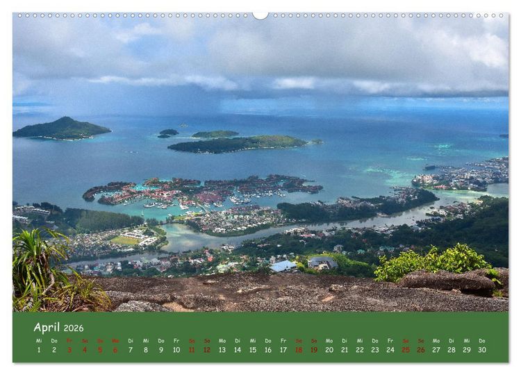 Produktbild: Mah&egrave; und die Inseln der Seychellen (hochwertiger Premium Wandkalender 2026 DIN A2 quer), Kunstdruck in Hochglanz