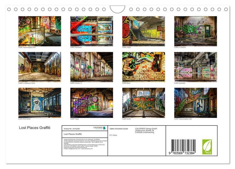 Produktbild: Lost Places Graffiti (Wandkalender 2027 DIN A4 quer), CALVENDO Monatskalender