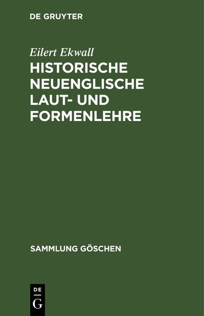 Produktbild: Historische neuenglische Laut- und Formenlehre