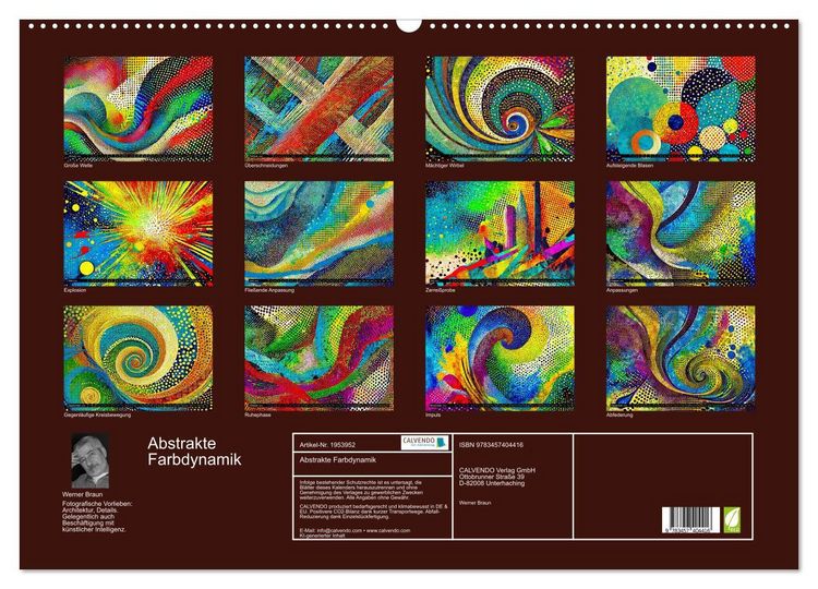 Produktbild: Abstrakte Farbdynamik (Wandkalender 2026 DIN A2 quer), CALVENDO Monatskalender