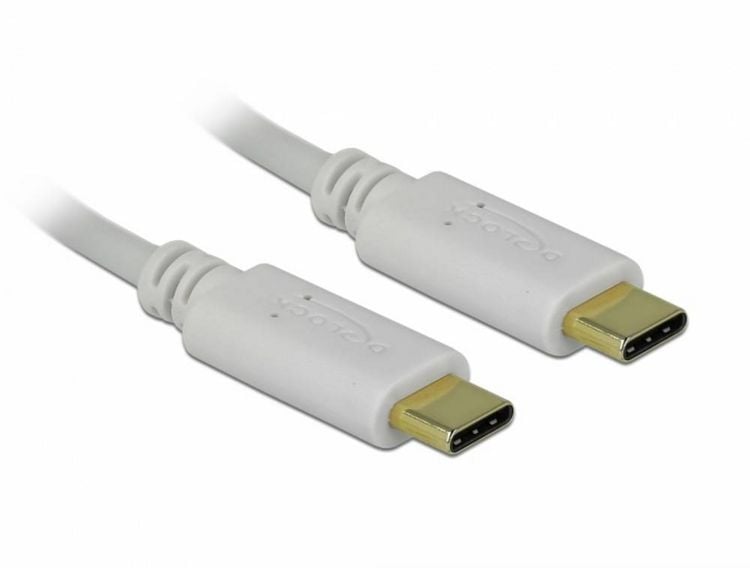 Produktbild: Delock USB-C&reg; Kabel USB-C&reg; Stecker, USB-C&reg; Stecker 0.15m Wei&szlig; 85357
