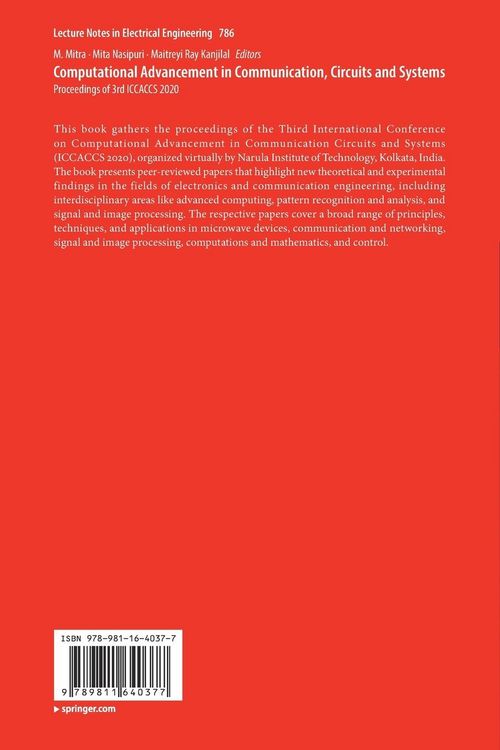 Produktbild: Computational Advancement in Communication, Circuits and Systems