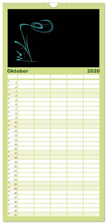 Produktbild: Familienplaner 2026 - Minimalistisch mit 5 Spalten (Wandkalender, 21 x 45 cm) CALVENDO