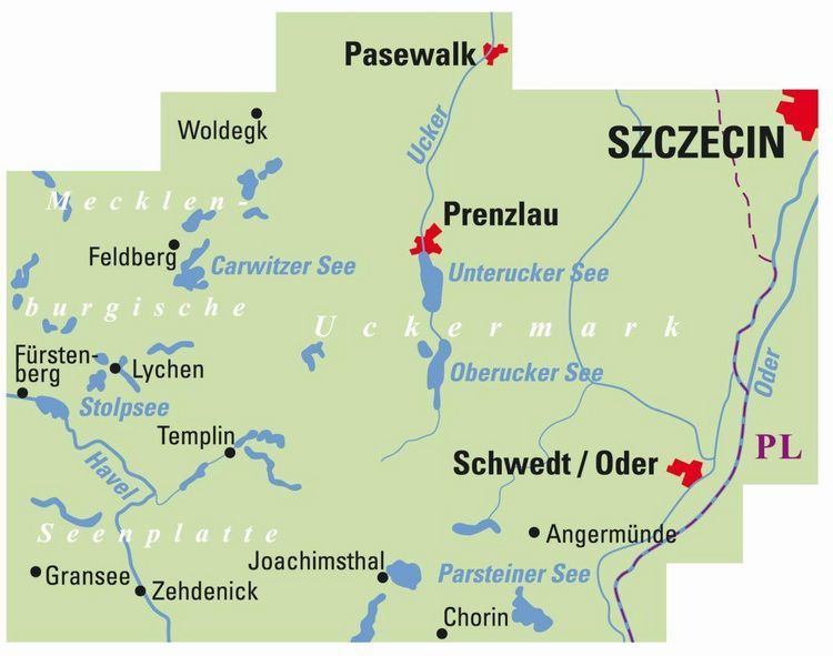 Produktbild: BVA ADFC Regionalkarte Uckermark 1:75.000