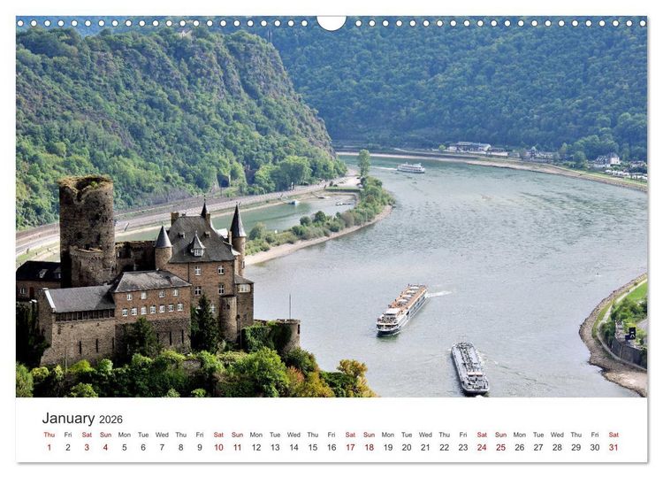 Produktbild: Rhine Valley and Castles (Wall Calendar 2026 DIN A3 landscape), CALVENDO 12 Month Wall Calendar