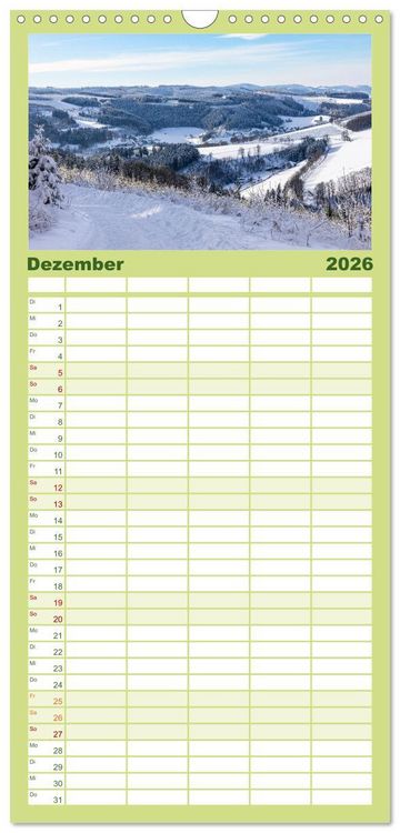 Produktbild: Familienplaner 2026 - Westfeld-Ohlenbach im Wechsel der Jahreszeiten mit 5 Spalten (Wandkalender, 21 x 45 cm) CALVENDO