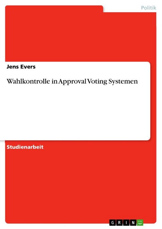 Produktbild: Wahlkontrolle in Approval Voting Systemen