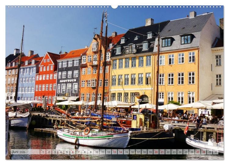 Produktbild: Kopenhagen. D&auml;nemarks sch&ouml;ne bunte Metropole (hochwertiger Premium Wandkalender 2026 DIN A2 quer), Kunstdruck in Hochglanz