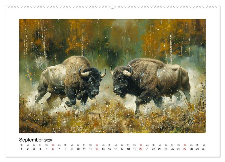 Produktbild: Wilde Rinder (hochwertiger Premium Wandkalender 2026 DIN A2 quer), Kunstdruck in Hochglanz