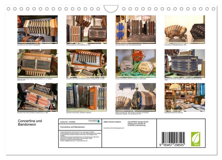 Produktbild: Concertina und Bandoneon (Wandkalender 2026 DIN A4 quer), CALVENDO Monatskalender