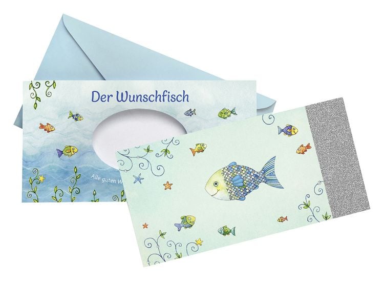 Produktbild: Der Wunschfisch. Alle guten W&uuml;nsche zur Erstkommunion &ndash; Kuvert f&uuml;r ein Gutschein- und Geldgeschenk