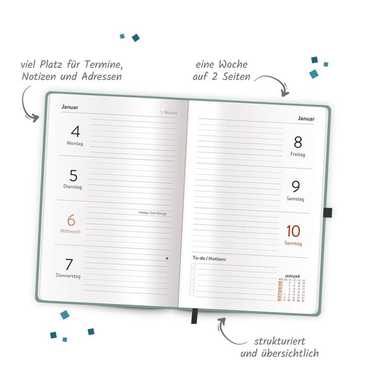Produktbild: TR&Ouml;TSCH - Taschenkalender A6 Soft Touch Premium Aquamarin 2027