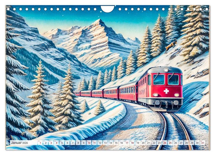 Produktbild: Faszination Eisenbahn - Lokomotiven und Landschaften der Welt (Wandkalender 2026 DIN A4 quer), CALVENDO Monatskalender
