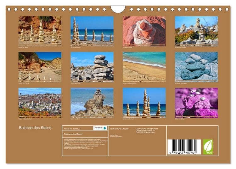 Produktbild: Balance des Steins (Wandkalender 2026 DIN A4 quer), CALVENDO Monatskalender