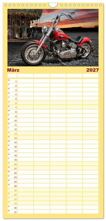 Produktbild: Familienplaner 2027 - Motorrad-Tr&auml;ume &ndash; Chopper und Custombikes mit 5 Spalten (Wandkalender, 21 x 45 cm) CALVENDO