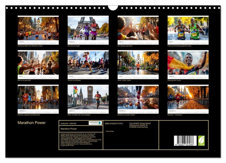 Produktbild: Marathon Power (Wandkalender 2026 DIN A3 quer), CALVENDO Monatskalender
