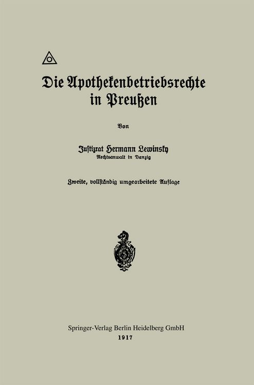 Produktbild: Die Apothekenbetriebsrechte in Preu&szlig;en