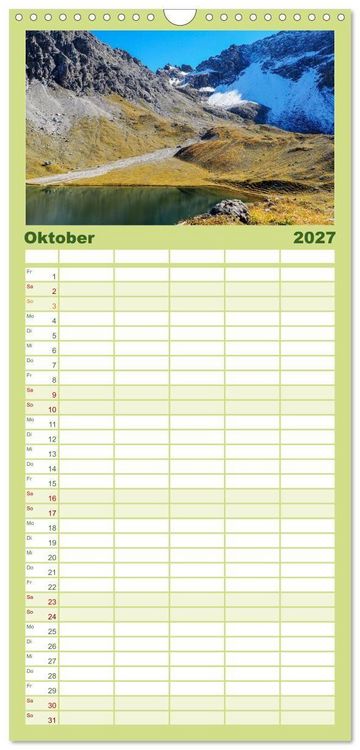 Produktbild: Familienplaner 2027 - Lechtaler Alpen mit 5 Spalten (Wandkalender, 21 x 45 cm) CALVENDO