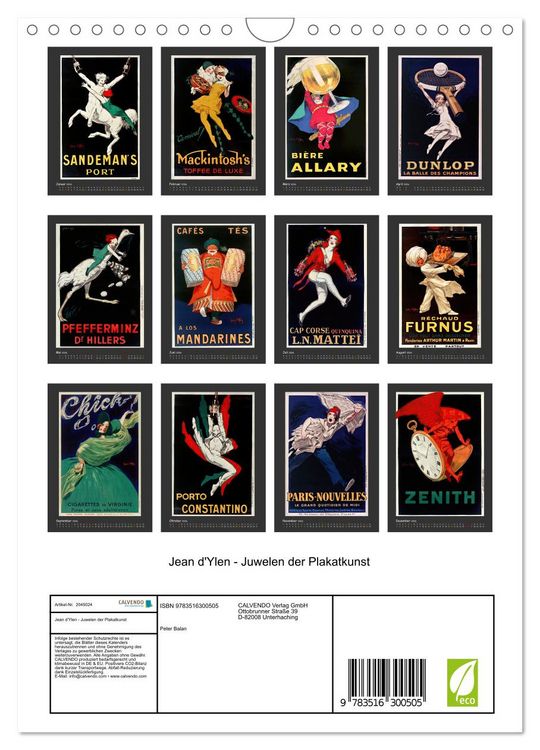 Produktbild: Jean d'Ylen - Juwelen der Plakatkunst (Wandkalender 2026 DIN A4 hoch), CALVENDO Monatskalender