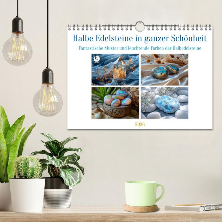 Produktbild: Halbe Edelsteine in ganzer Sch&ouml;nheit (Wandkalender 2026 DIN A4 quer), CALVENDO Monatskalender