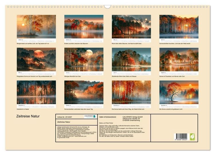 Produktbild: Zeitreise Natur (Wandkalender 2027 DIN A2 quer), CALVENDO Monatskalender