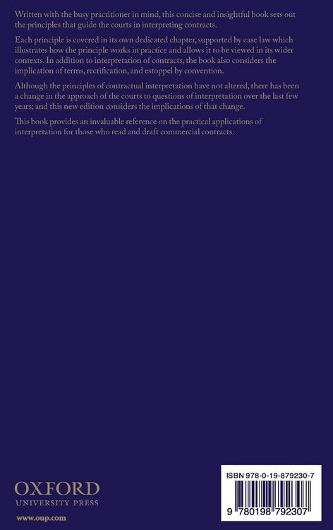 Produktbild: PRINCIPLES OF CONTRACT INTERPRETAT 2E C
