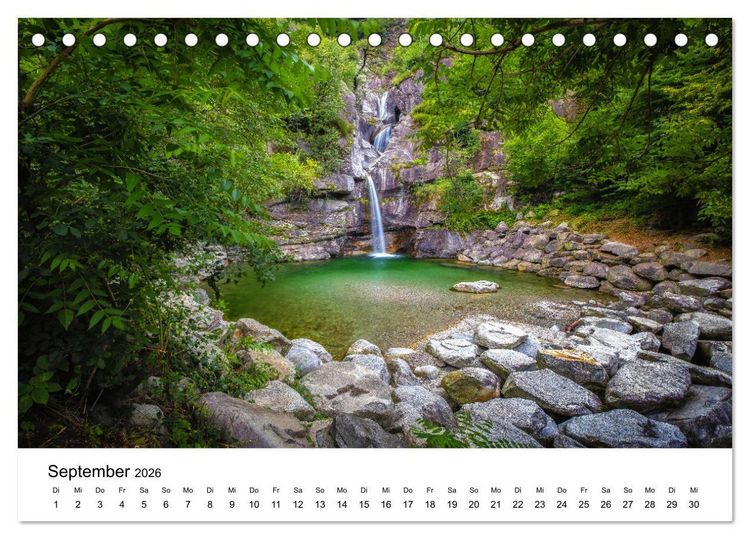 Produktbild: Wasserfallwelt Schweiz (Tischkalender 2026 DIN A5 quer), CALVENDO Monatskalender