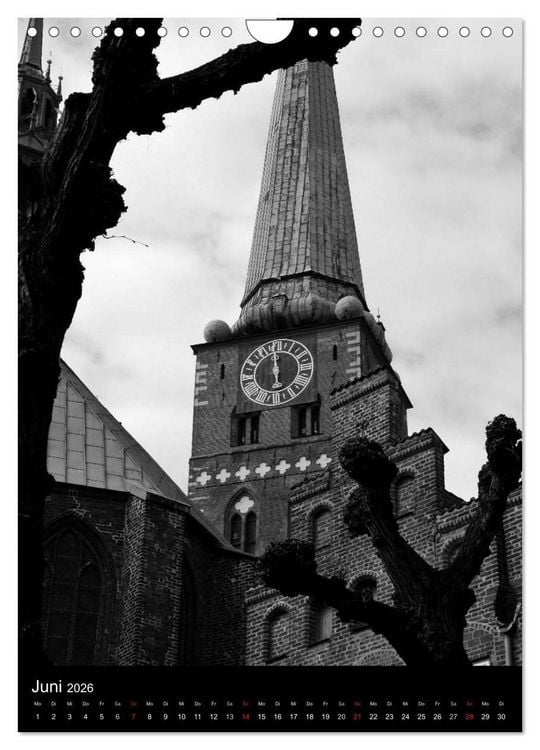 Produktbild: L&uuml;beck schwarz-wei&szlig; (Wandkalender 2026 DIN A4 hoch), CALVENDO Monatskalender