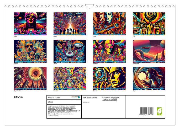 Produktbild: Utopia (Wandkalender 2026 DIN A3 quer), CALVENDO Monatskalender