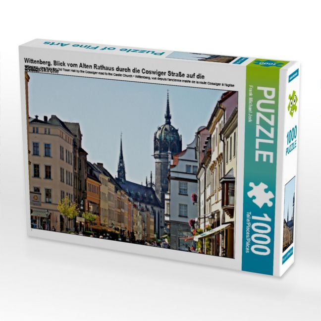 Produktbild: Wittenberg, Blick vom Alten Rathaus durch die Coswiger Stra&szlig;e auf die Schlosskirche (Puzzle)