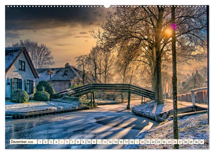 Produktbild: Reise durch die Niederlande - Giethoorn in der Provinz Overijssel (hochwertiger Premium Wandkalender 2026 DIN A2 quer), Kunstdruck in Hochglanz