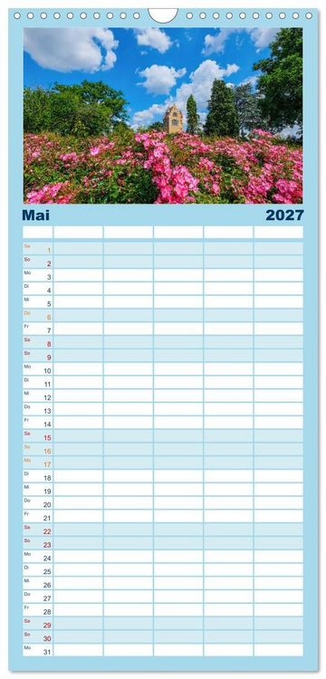 Produktbild: Familienplaner 2027 - Blickfang Darmstadt! mit 5 Spalten (Wandkalender, 21 x 45 cm) CALVENDO