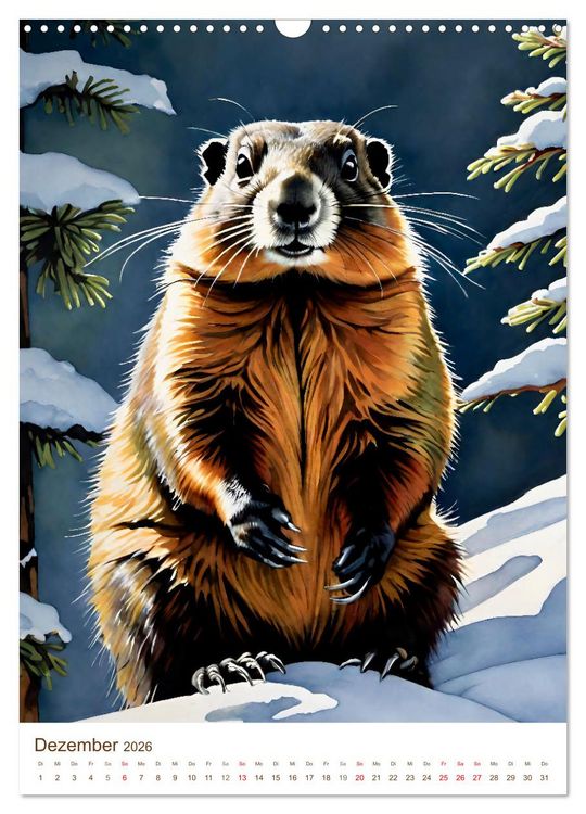 Produktbild: Das Alpenmurmeltier (Wandkalender 2026 DIN A3 hoch), CALVENDO Monatskalender