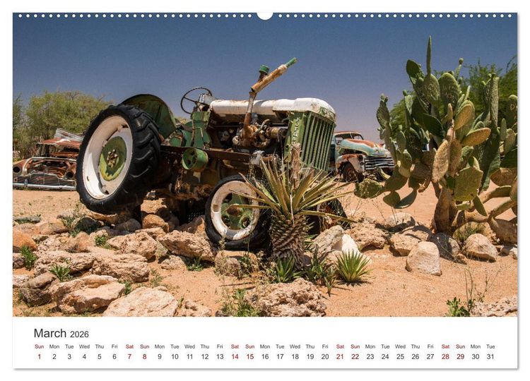 Produktbild: Old cars in Solitaire Namibia (High Quality Premium Wall Calendar 2026 DIN A2 landscape),CALVENDO 12 Month Wall Calendar