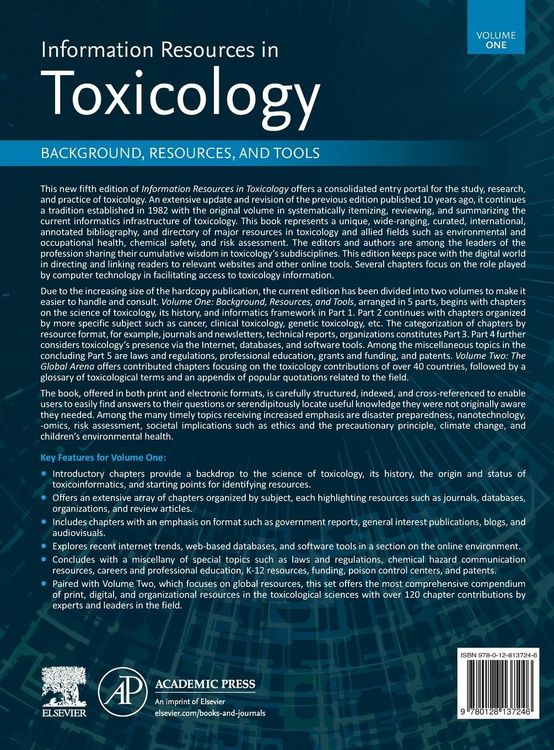 Produktbild: Information Resources in Toxicology, Volume 1