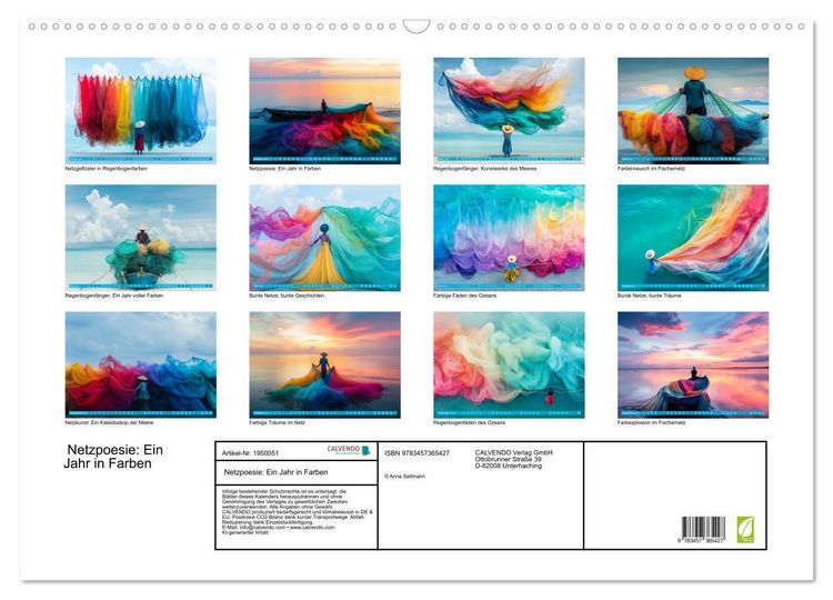 Produktbild: Netzpoesie: Ein Jahr in Farben (Wandkalender 2026 DIN A2 quer), CALVENDO Monatskalender