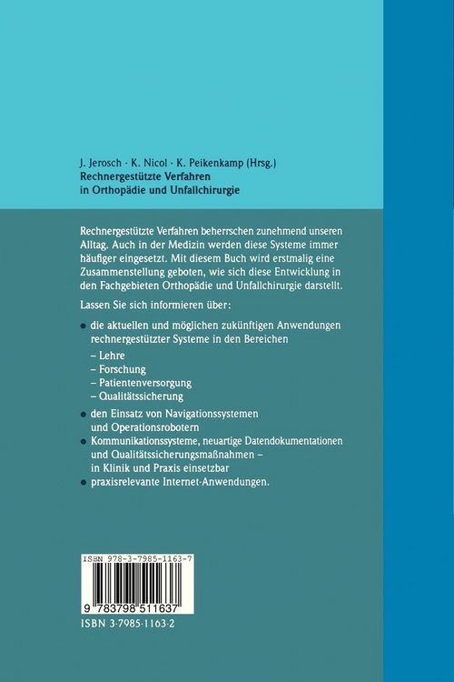 Produktbild: Rechnergest&uuml;tzte Verfahren in Orthop&auml;die und Unfallchirurgie