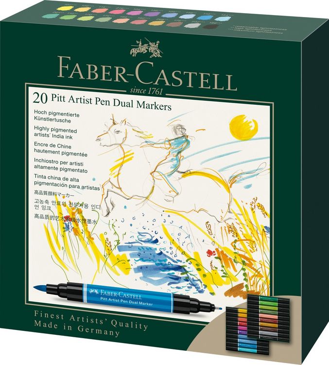 Set de 20 Feutres Pitt Artist Pen Dual Marker - Faber Castell