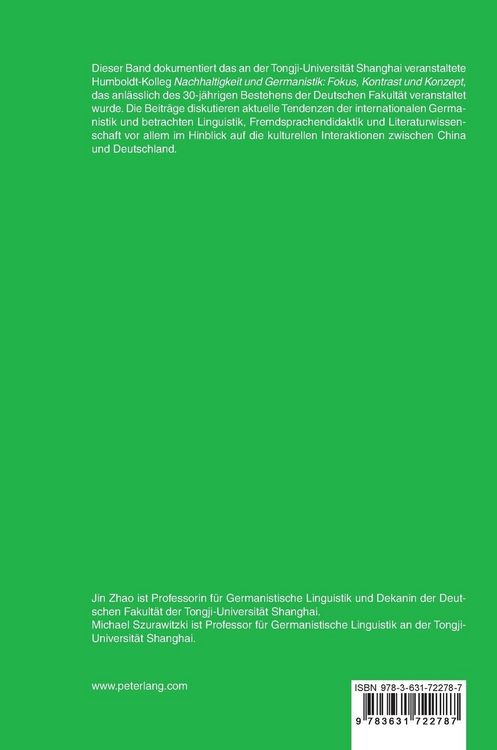 Produktbild: Nachhaltigkeit und Germanistik. Fokus, Kontrast und Konzept