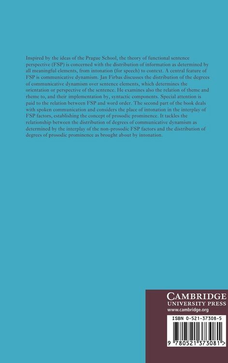 Produktbild: Functional Sentence Perspective in Written and Spoken Communication