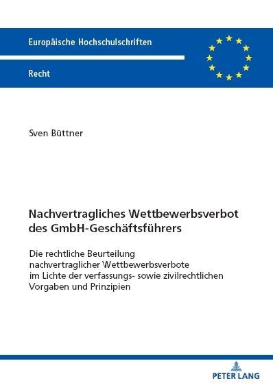 Produktbild: Nachvertragliches Wettbewerbsverbot des GmbH-Gesch&auml;ftsf&uuml;hrers