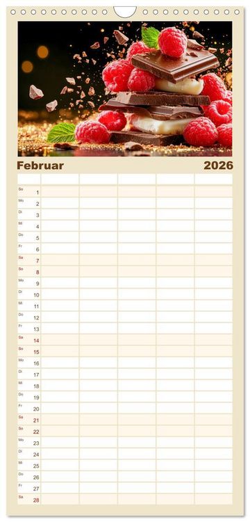 Produktbild: Familienplaner 2026 - Sch&auml;tze der Confiserie Kunst mit 5 Spalten (Wandkalender, 21 x 45 cm) CALVENDO