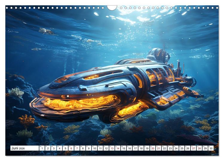 Produktbild: Futuristische U-Boote (Wandkalender 2026 DIN A3 quer), CALVENDO Monatskalender