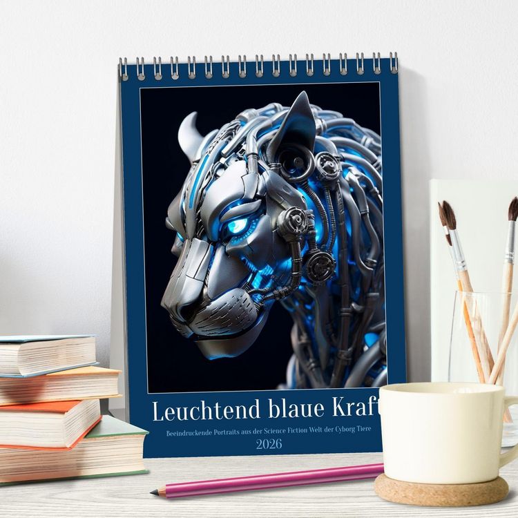 Produktbild: Leuchtend blaue Kraft (Tischkalender 2026 DIN A5 hoch), CALVENDO Monatskalender
