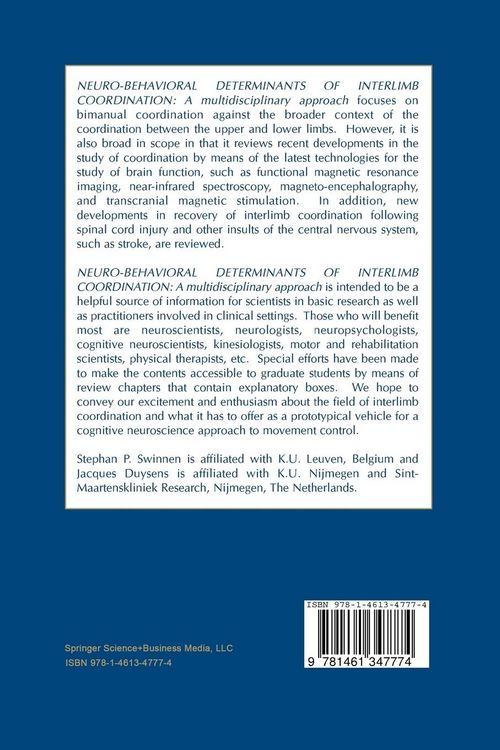 Produktbild: Neuro-Behavioral Determinants of Interlimb Coordination